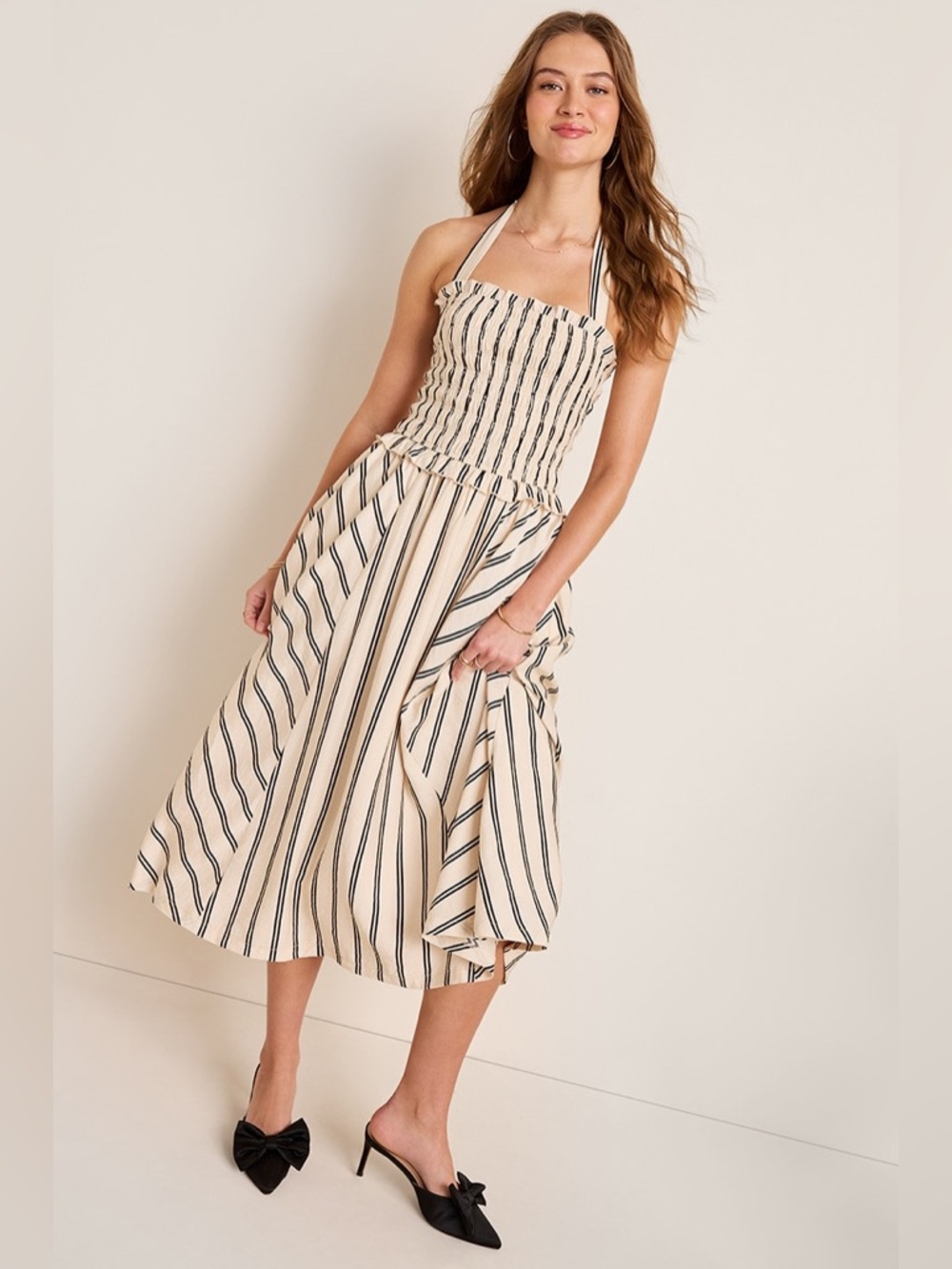 Striped Halter Midi Dress - Picture 2 of 3